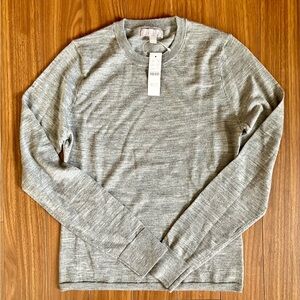 J Crew Women's Merino Wool Small Grey Gray Lightweight Sweater